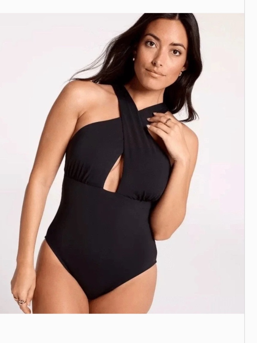 Calia womens cutout halter one piece swimtui black sz 6